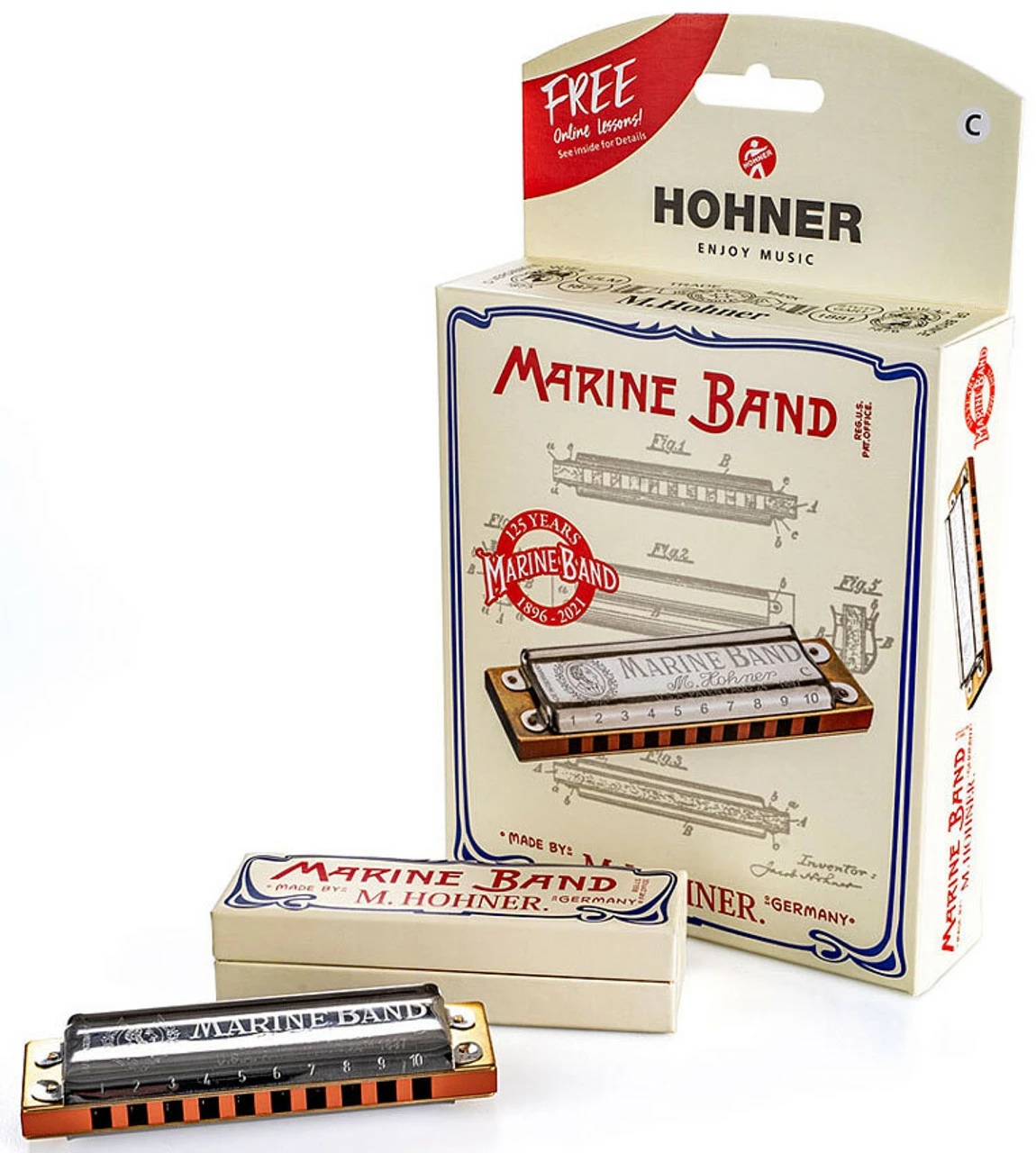 Hohner Marine Band 125th Anniversary Edition Harmonica In The Key Of C 3 Hohner Marine Band 125th Anniversary Edition Harmonica In The Key Of C - Image 3