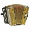 Hohner 2915 G/C Vienna 2-Row Diatonic Button Accordion, 21 Treble/8 Bass Buttons, Mm Reeds, Black & Gold, With Straps (15-A3405s)