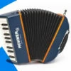 15-A2901, HOHNER XS-SERIES PIANO ACCORDION, EXTRA SMALL, DESIGNED FOR CHILDREN AGE 4-8, LIGHTWEIGHT, CLICK ‘N’ PLAY STRAPS, BLUE/ORANGE, WITH GIGBAG